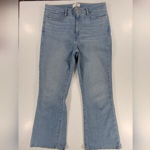 Frame Le Crop Mini Boot Blue Jeans Light Wash Ankle Stretch Womens 30 X 26L